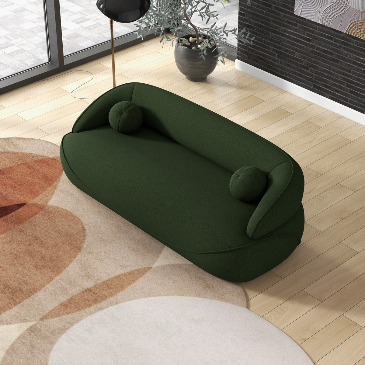 Andrew Dark Green Boucle Sofa from Ashcroft Furniture - Luna Furniture