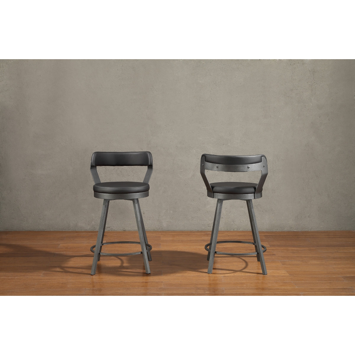 Appert Black/Dark Gray Swivel Pub Height Chair, Set of 2 from Homelegance - Luna Furniture