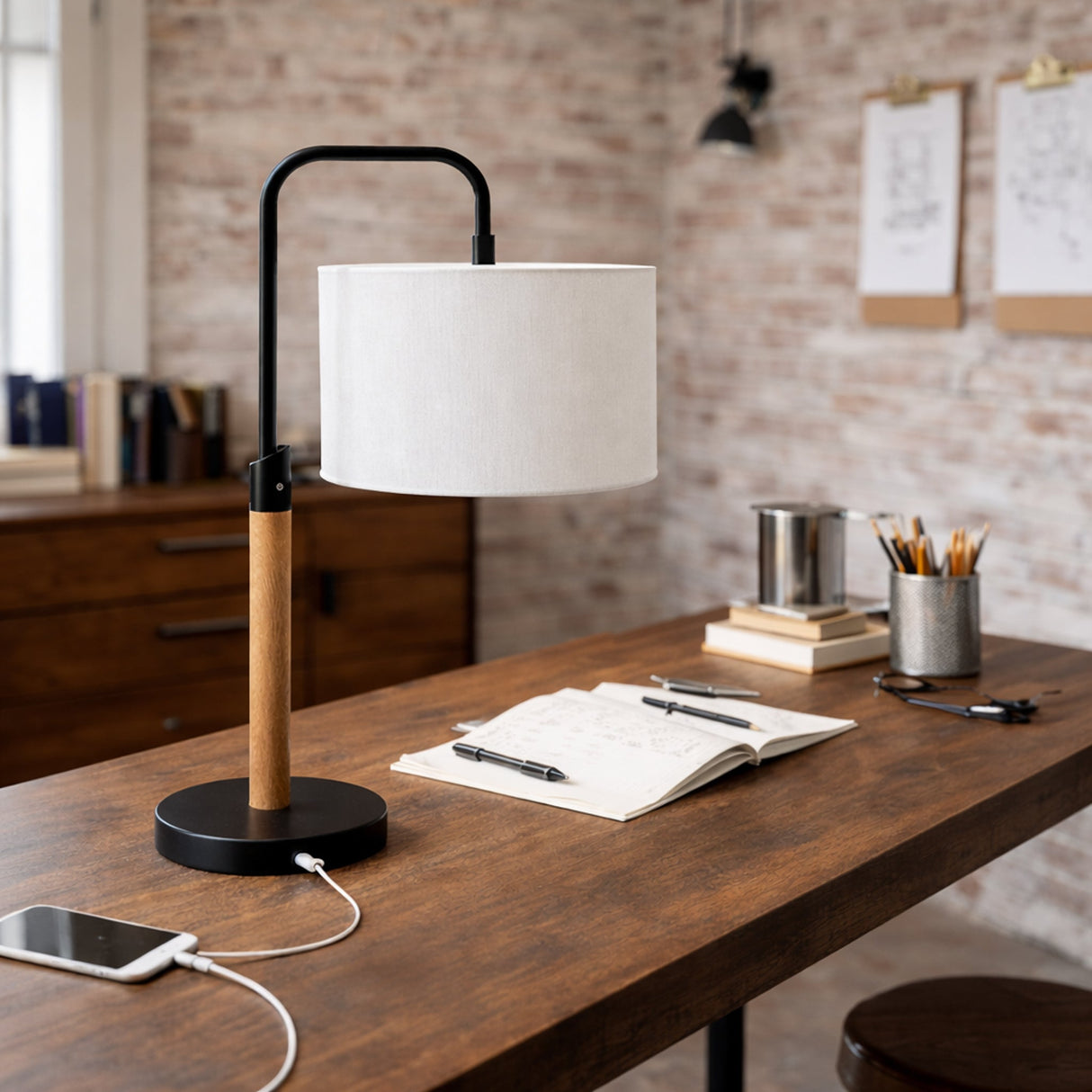 Arcus Paniz Simple Table Lamp with Cylinder Shade from Ashcroft Furniture - Luna Furniture