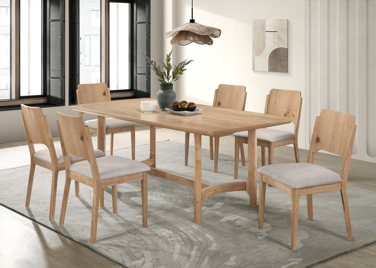 Arden Warm Wood/Beige Dining Side Chair, Set of 2 from Crown Mark - Luna Furniture