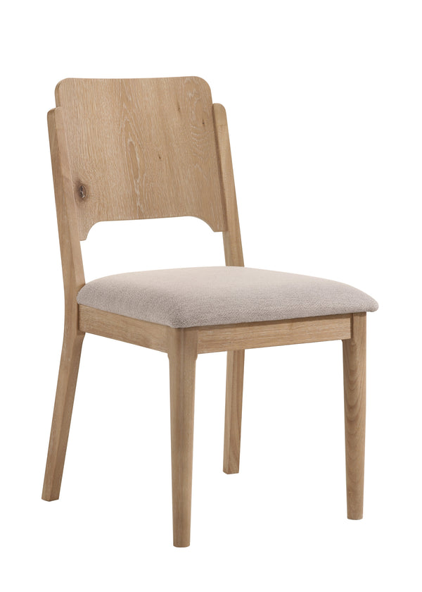 Arden Warm Wood/Beige Dining Side Chair, Set of 2