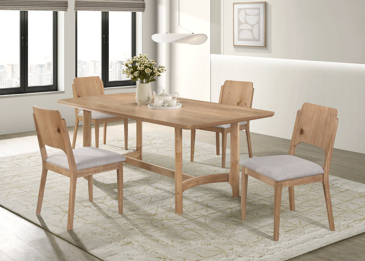 Arden Warm Wood/Beige Dining Set from Crown Mark - Luna Furniture