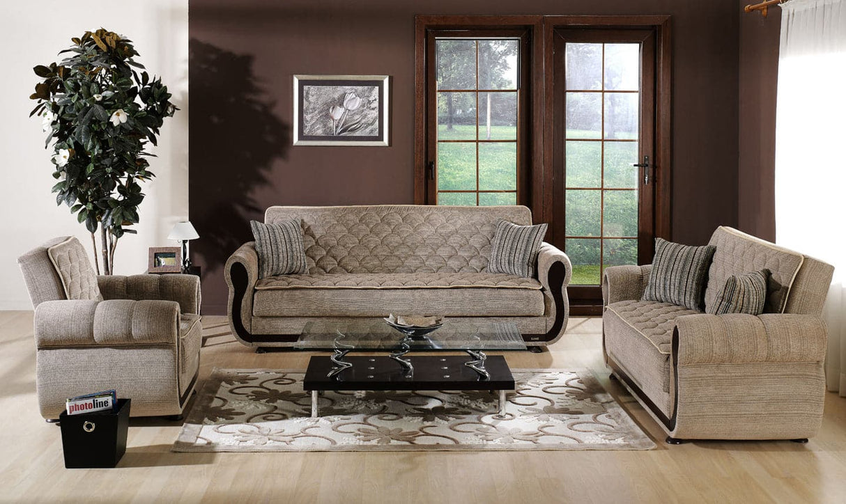 Argos Zilkade Light Brown Living Room Set from Bellona - Luna Furniture