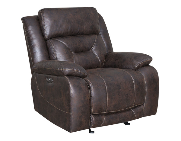 Aria Saddle Brown Dual-Power Recliner