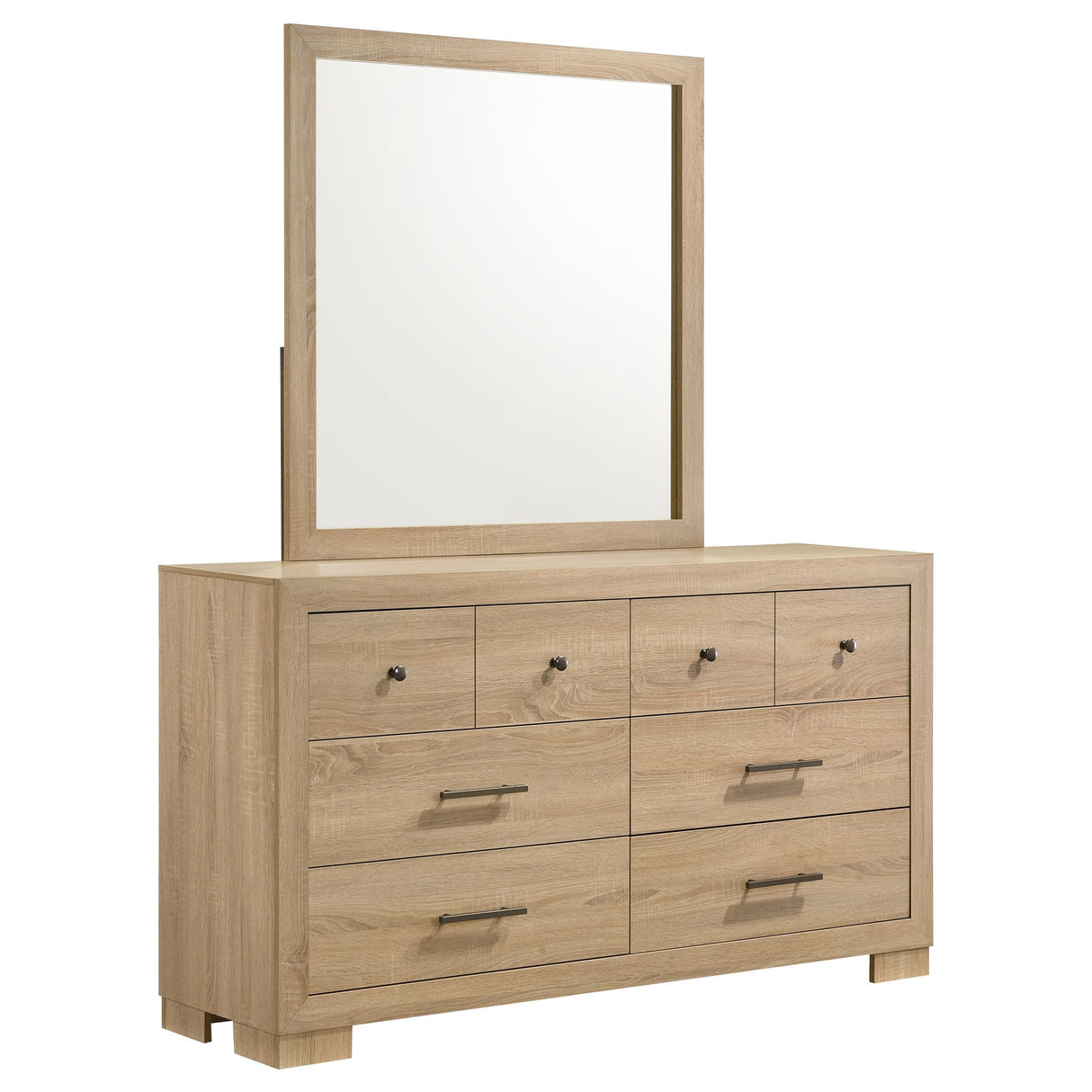 Arielle Light Oak Bookcase Panel Bedroom Set from Coaster - Luna Furniture
