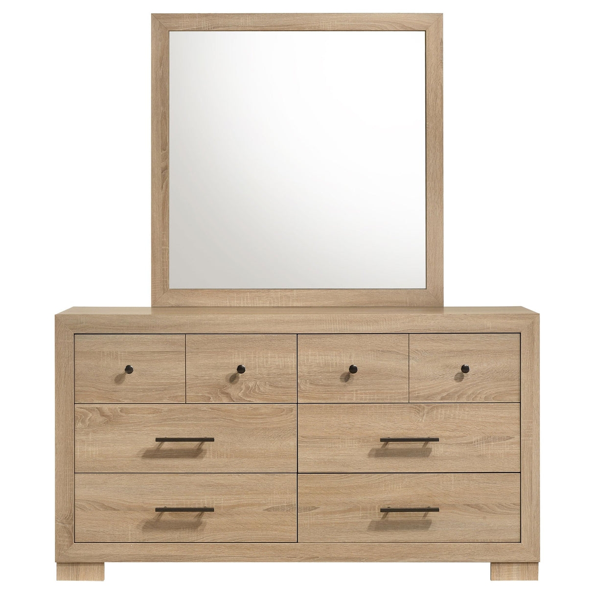 Arielle Light Oak Bookcase Panel Bedroom Set from Coaster - Luna Furniture