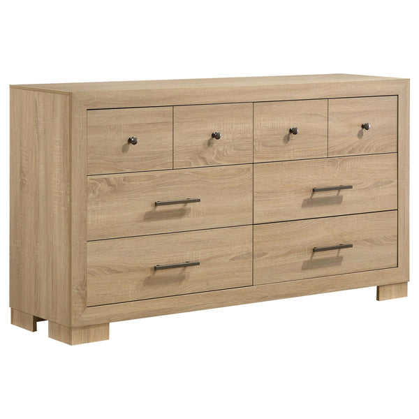 Arielle Light Oak 6-Drawer Bedroom Dresser Cabinet