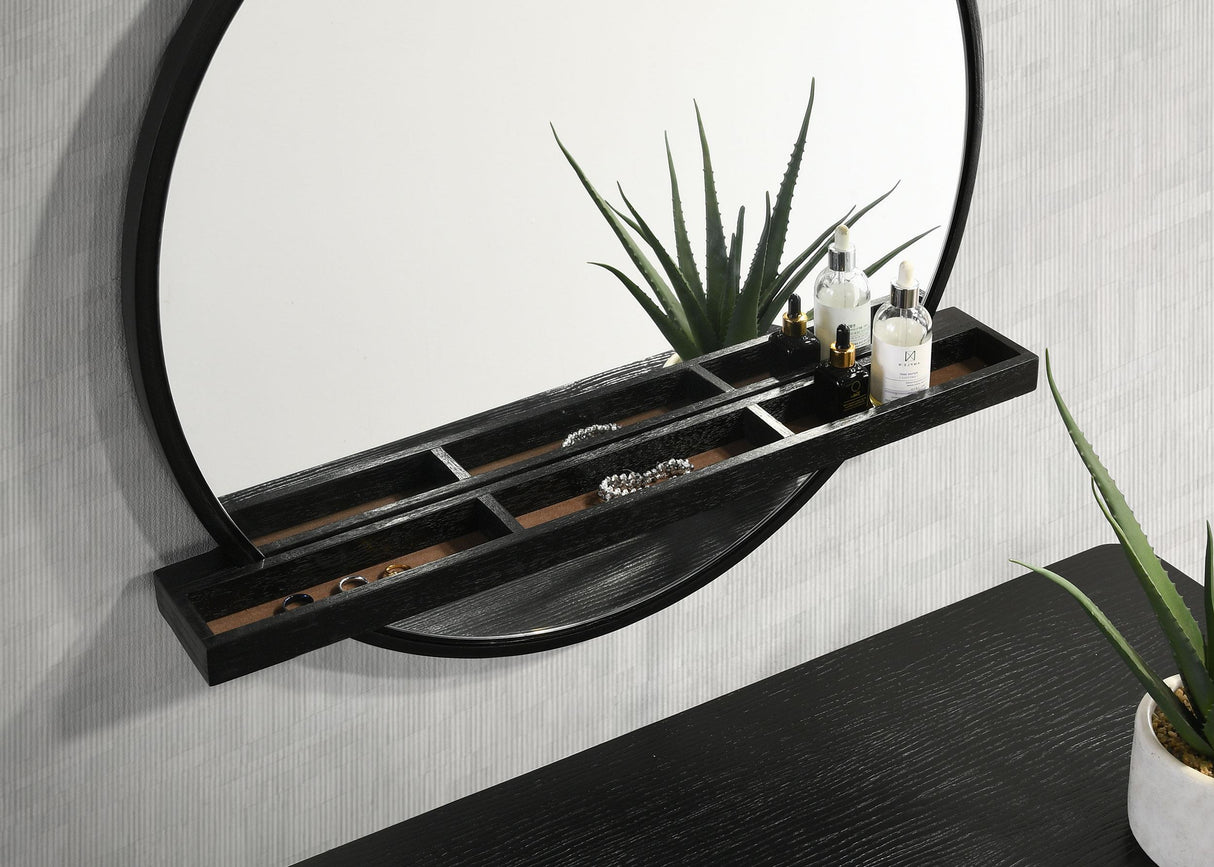Arini Black 2-Piece Makeup Vanity Table and Mirror Set from Coaster - Luna Furniture