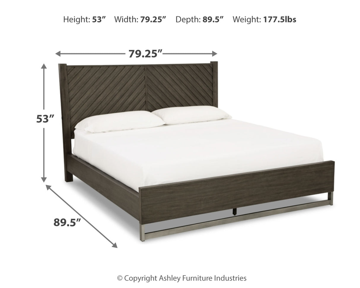 Arkenton California King Panel Bed with Dresser in Grayish Brown from Ashley - Luna Furniture