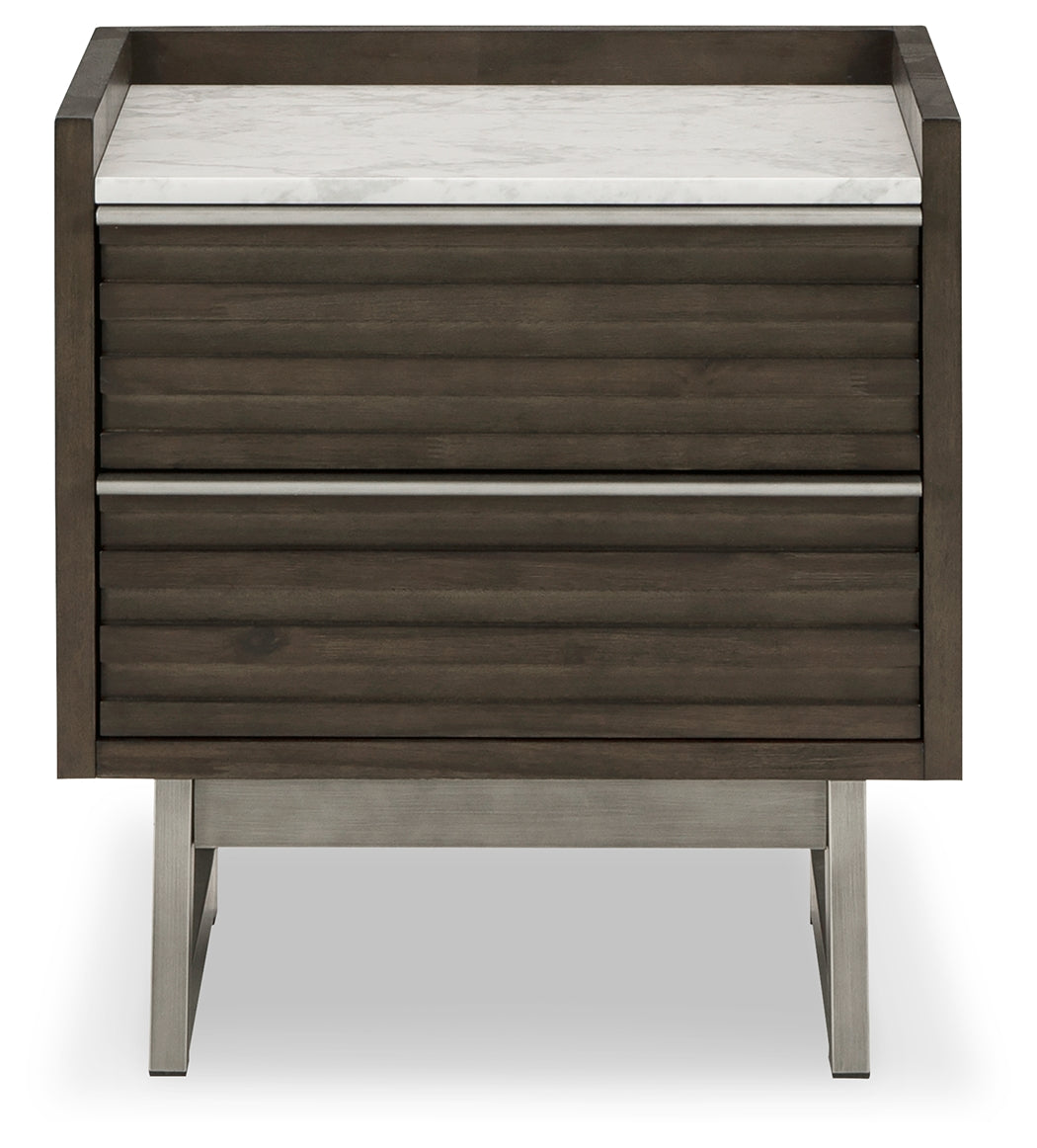 Arkenton Grayish Brown/White Nightstand from Ashley - Luna Furniture