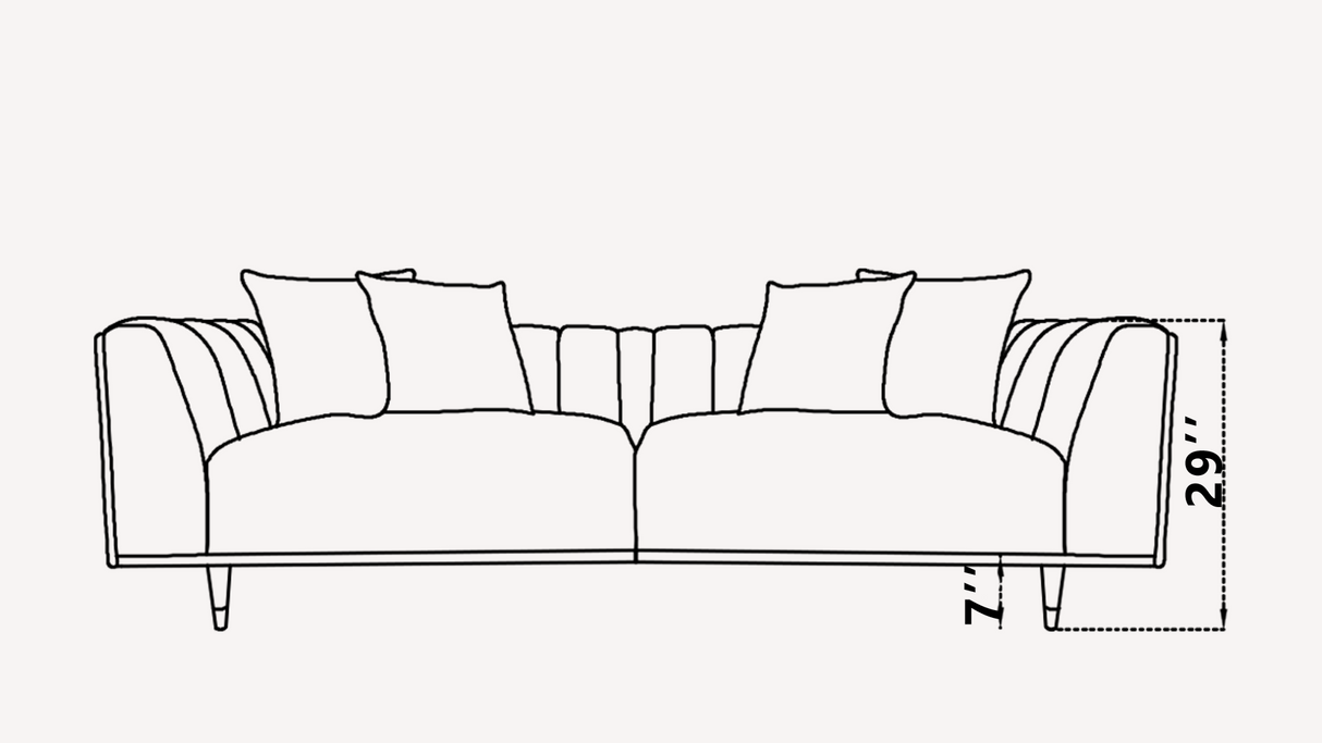 Bragenta Sofa with Wood Panel Detailing on The Back from Luna Luxury - Luna Furniture