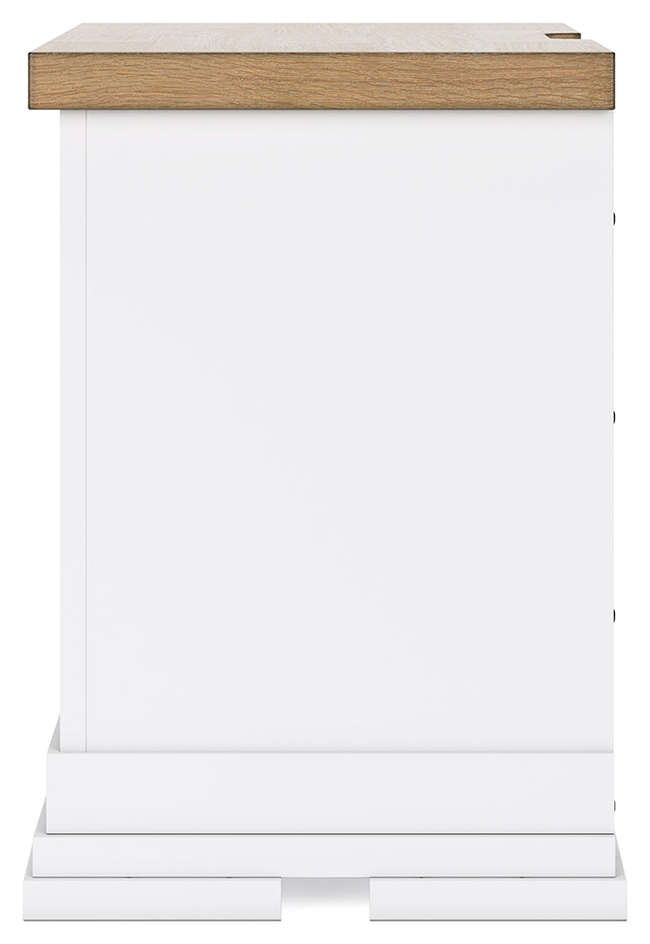 Ashbryn Queen Panel Storage Bed with Mirrored Dresser, Chest and Nightstand in White/Natural from Ashley - Luna Furniture