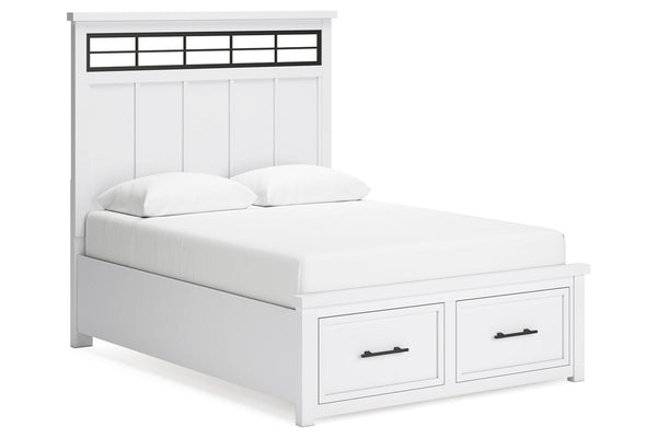 Ashbryn White/Natural Queen Storage Platform Bed