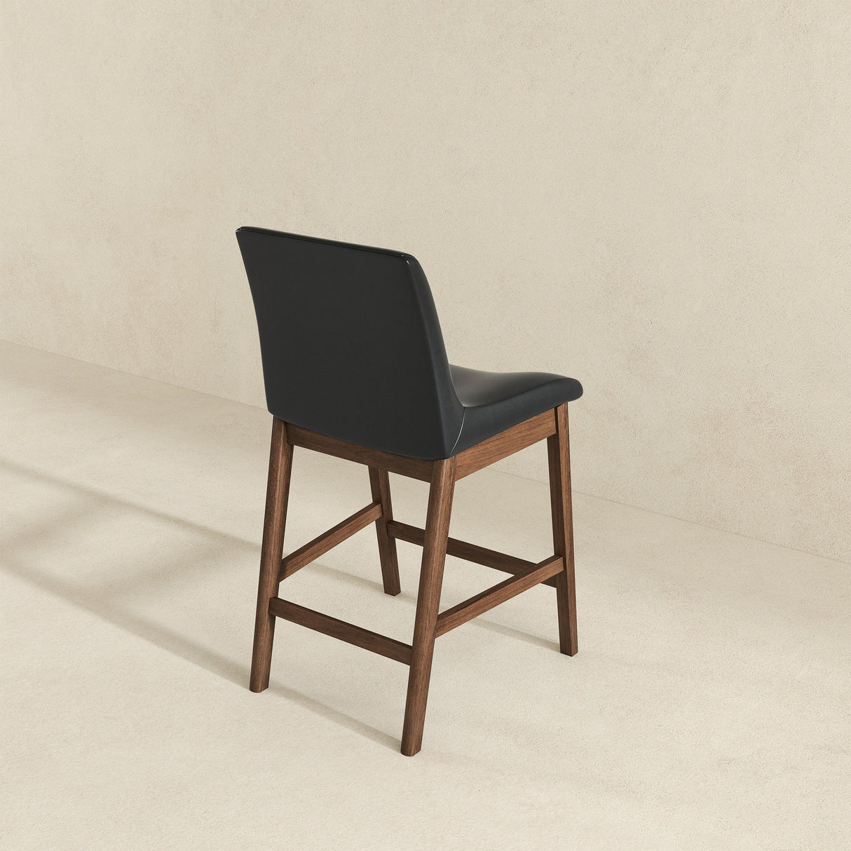 Langlade Leather Upholstered Counter Stool in Black (Set of 2) from Ashcroft Furniture - Luna Furniture