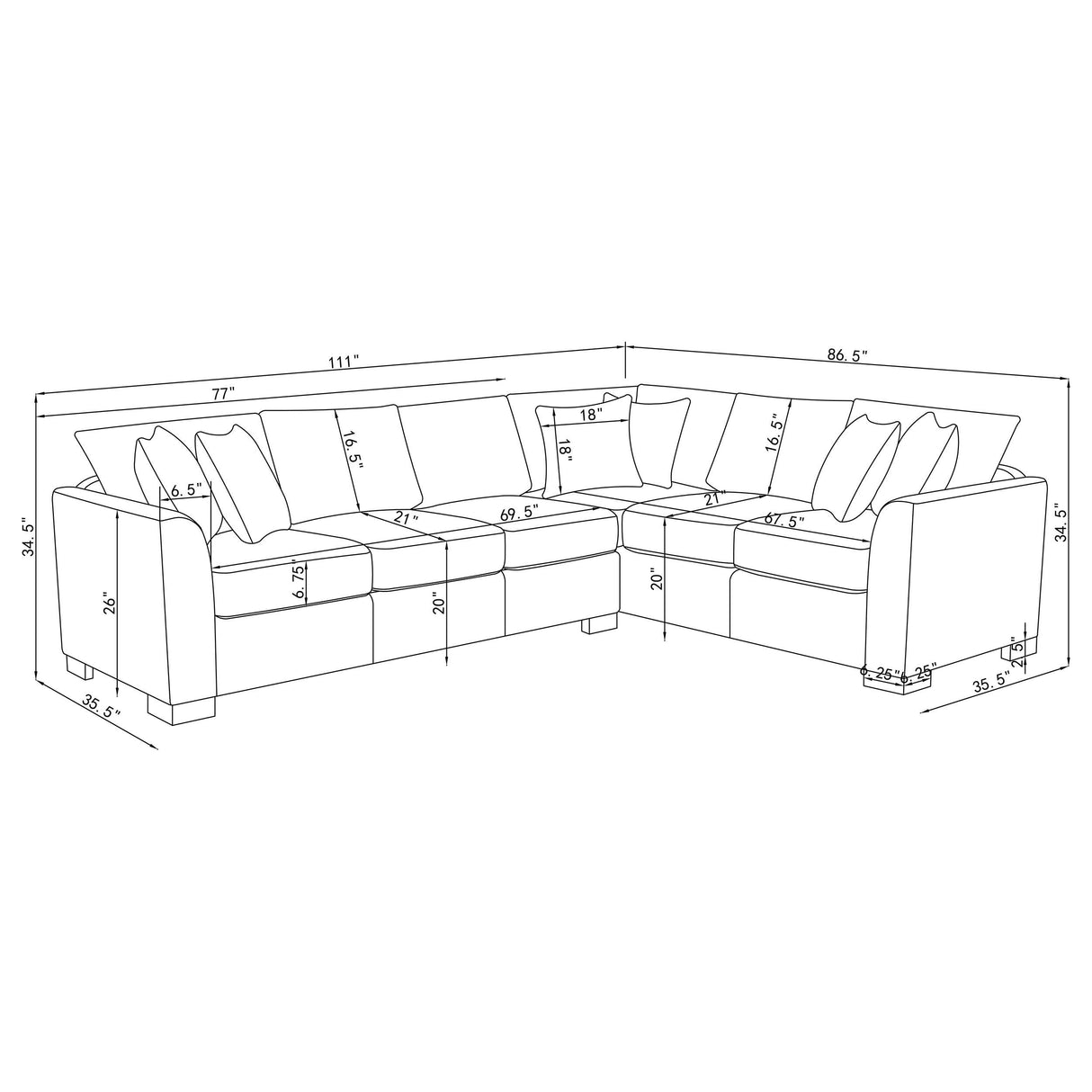 Ashford Greige Chenille Upholstered Sleeper Sectional Sofa from Coaster - Luna Furniture