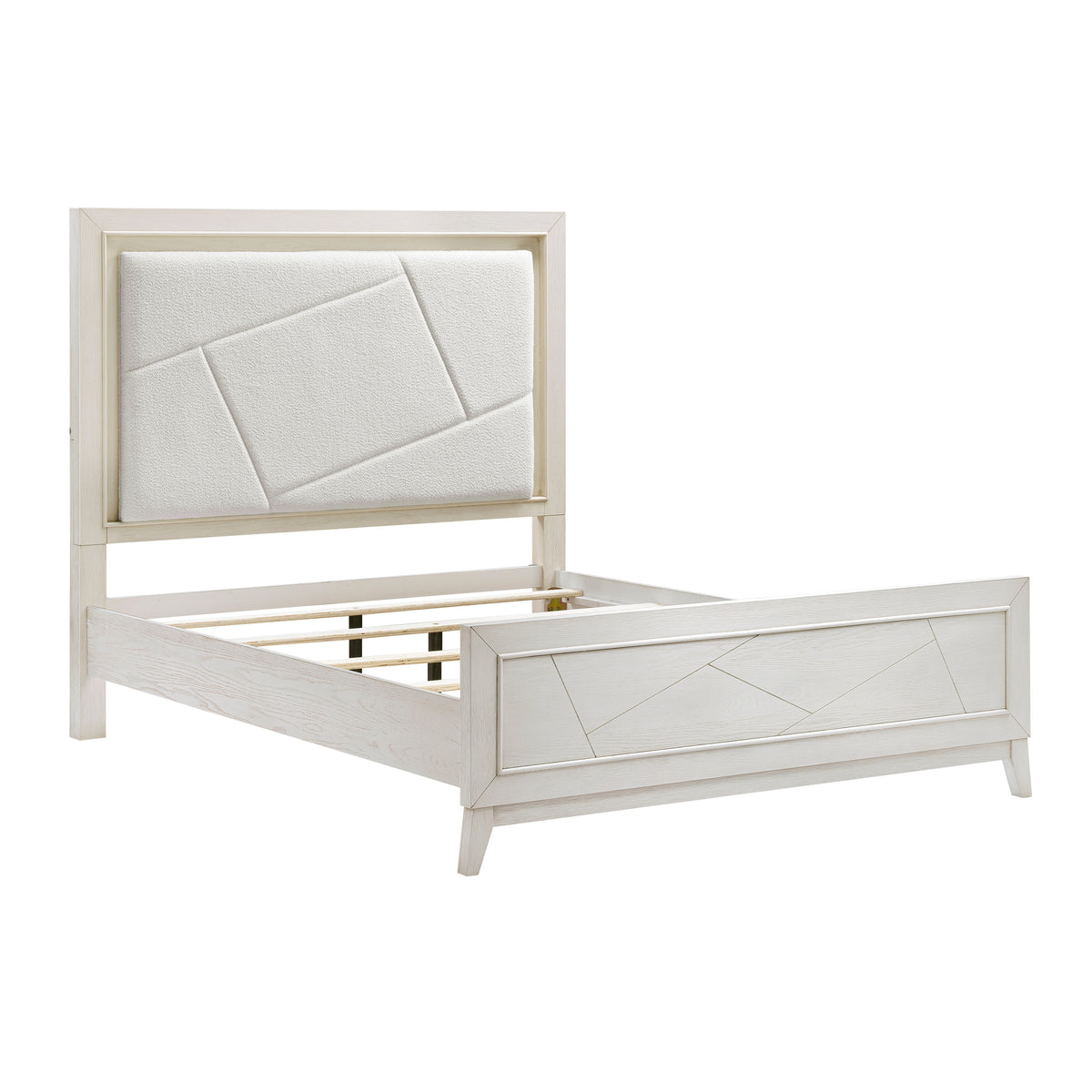 Asteria Antique White King Panel Bed from Homelegance - Luna Furniture