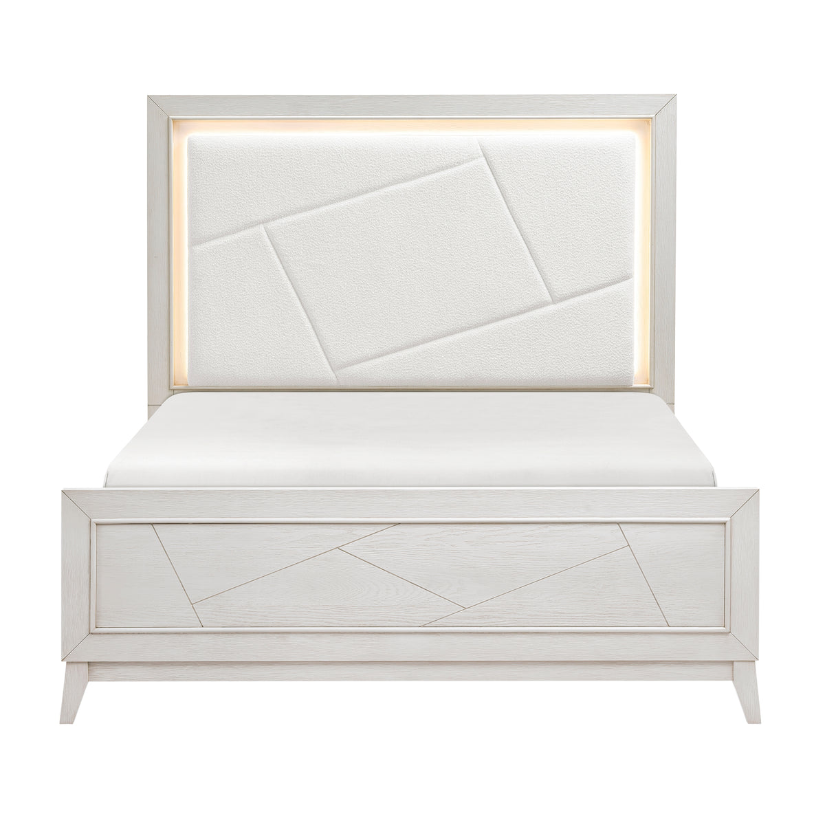 Asteria Antique White King Panel Bed from Homelegance - Luna Furniture