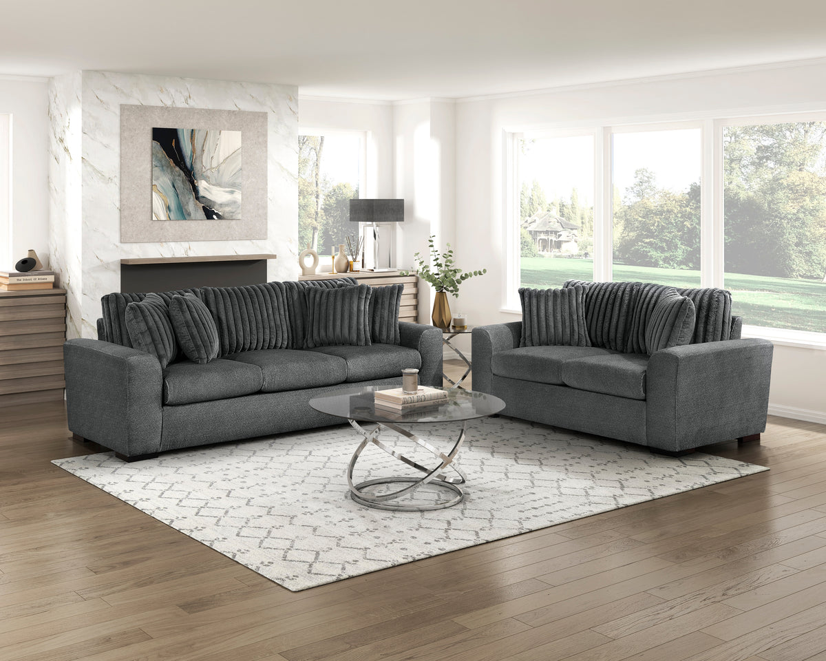 Athena Dark Gray Loveseat from Homelegance - Luna Furniture