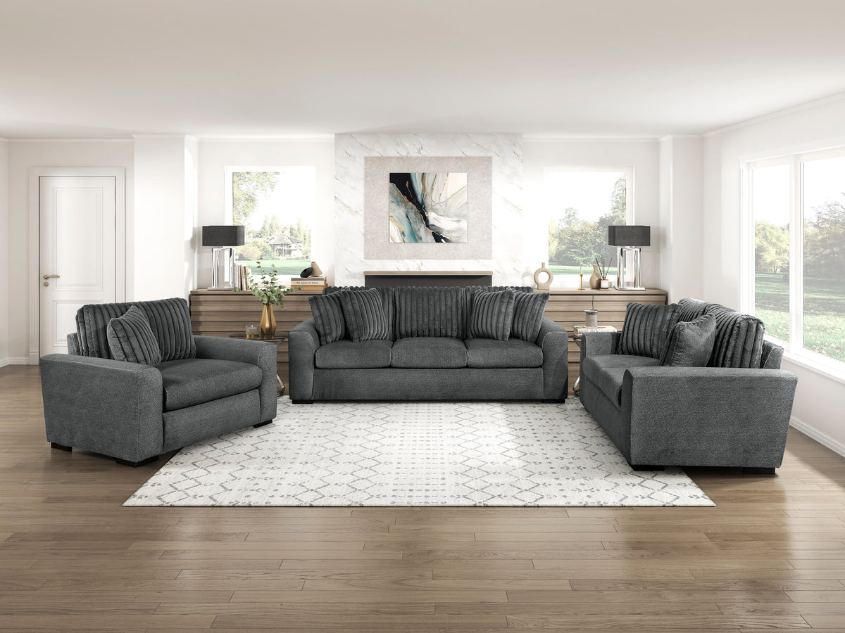 Athena Dark Gray Living Room Set from Homelegance - Luna Furniture