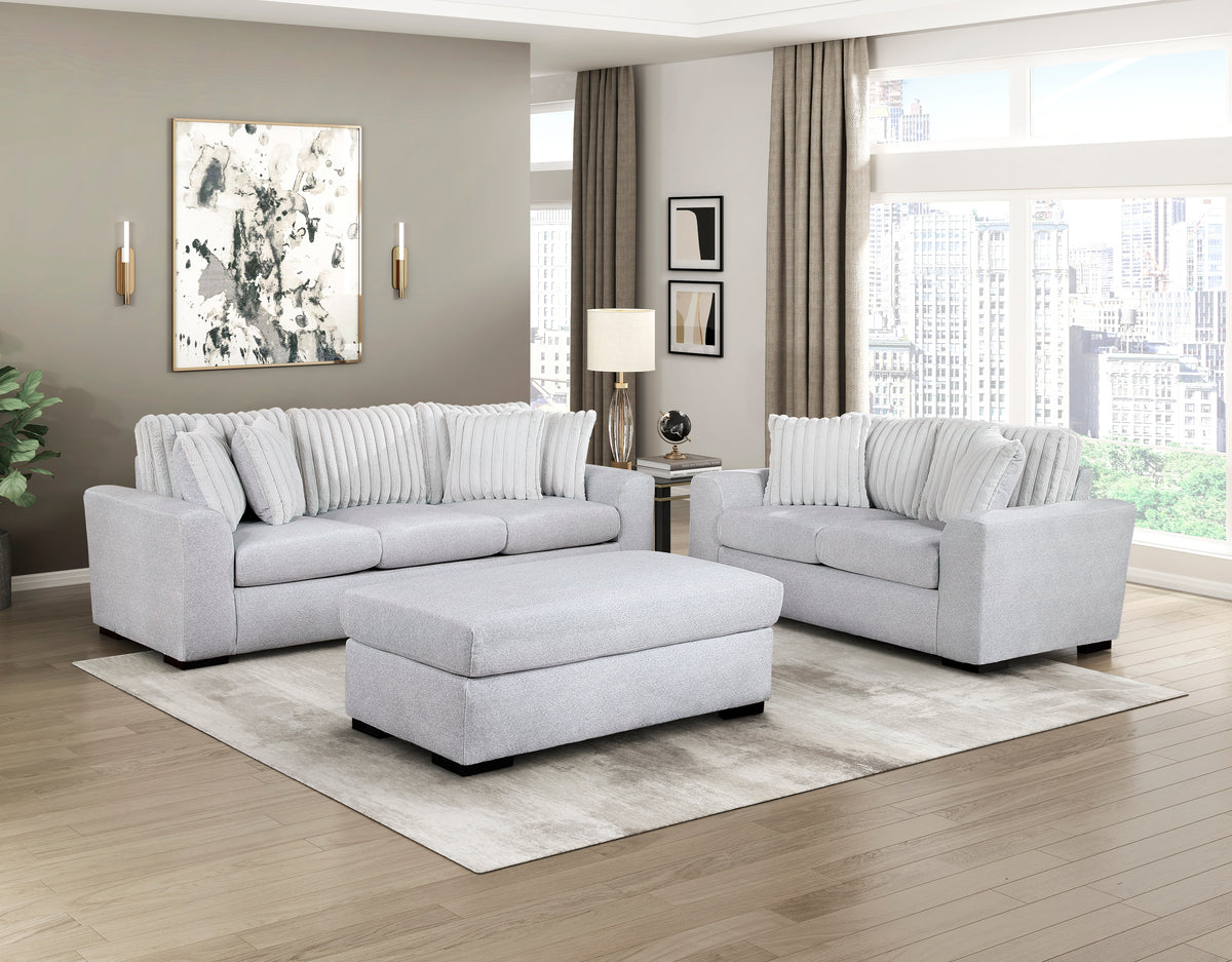 Athena Gray Ottoman from Homelegance - Luna Furniture
