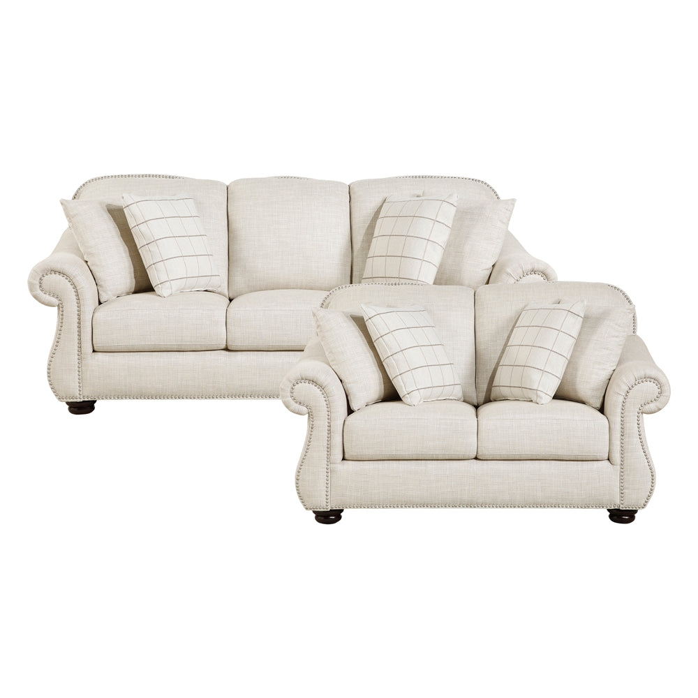 Attleboro Beige Sofa and Loveseat from Homelegance - Luna Furniture