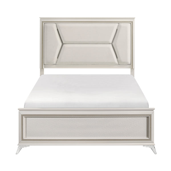 Audra White King Panel Bed