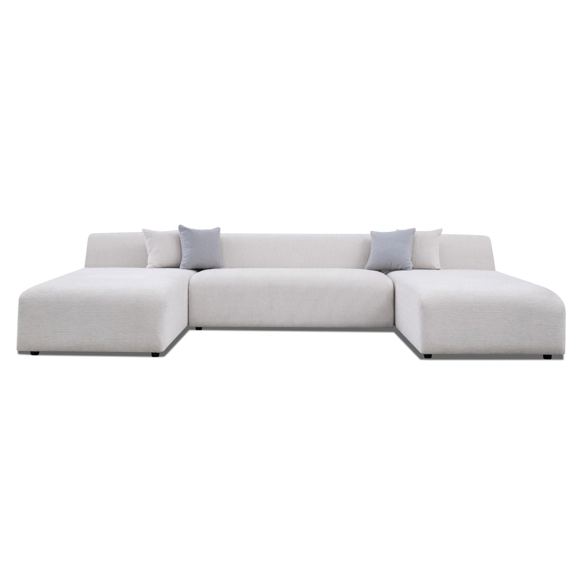 Audrey Cream Chenille U Shape Corner Sofa from Ashcroft Furniture - Luna Furniture