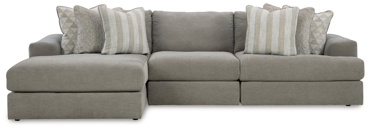 Avaliyah Ash 3-Piece Sectional with Ottoman from Ashley - Luna Furniture