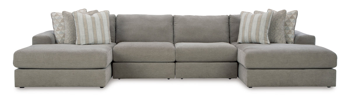 Avaliyah Ash 4-Piece Double Chaise Sectional from Ashley - Luna Furniture