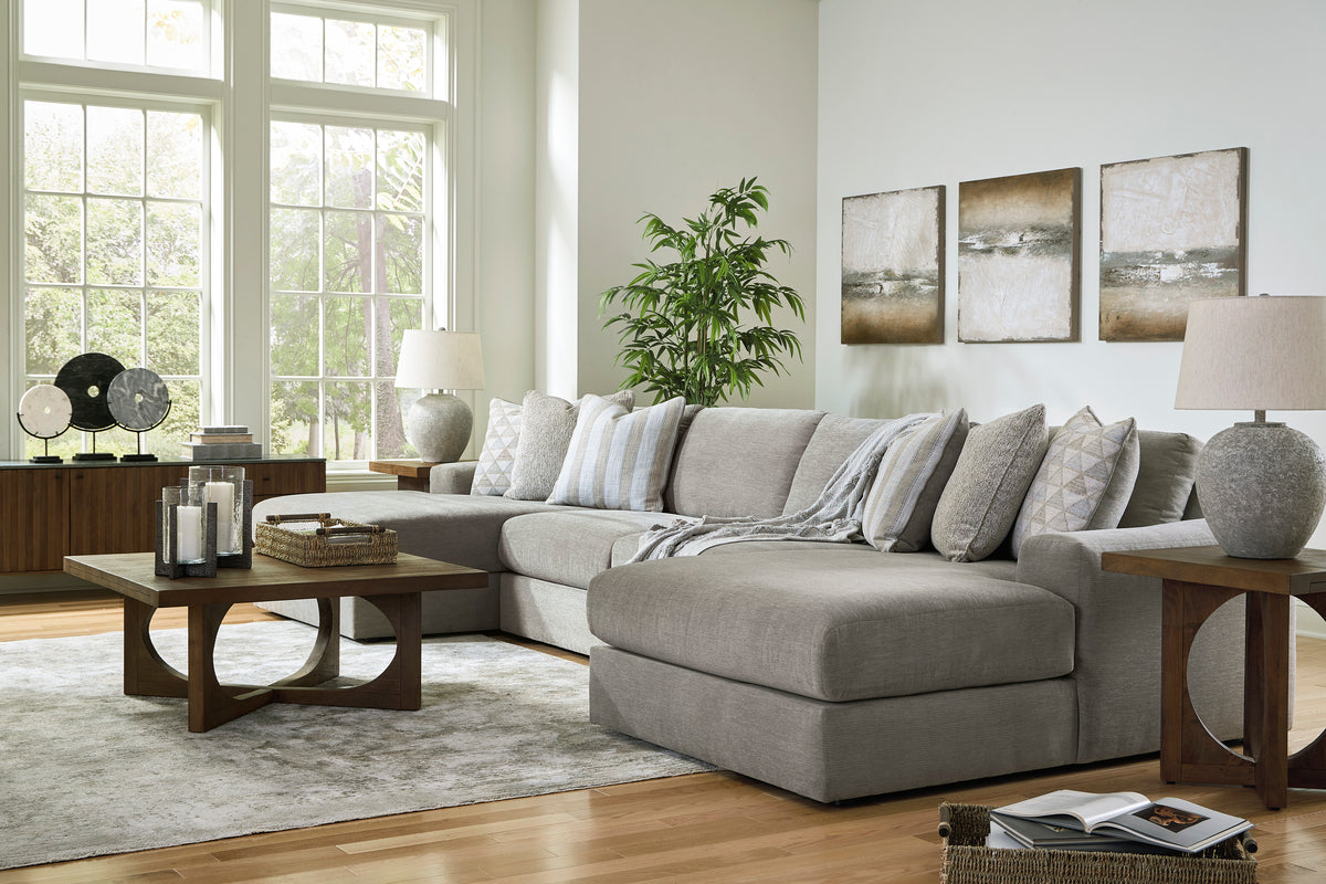 Avaliyah Ash 4-Piece Double Chaise Sectional from Ashley - Luna Furniture