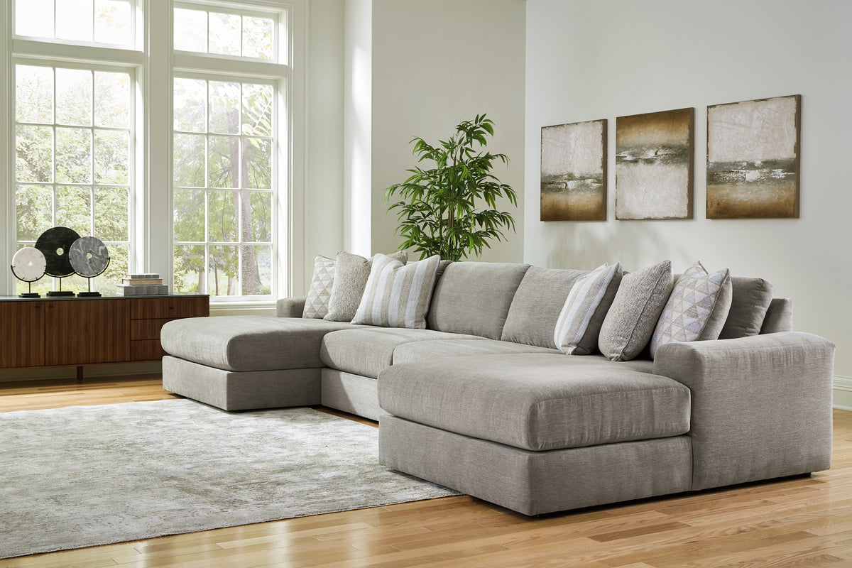 Avaliyah Ash 4-Piece Double Chaise Sectional from Ashley - Luna Furniture