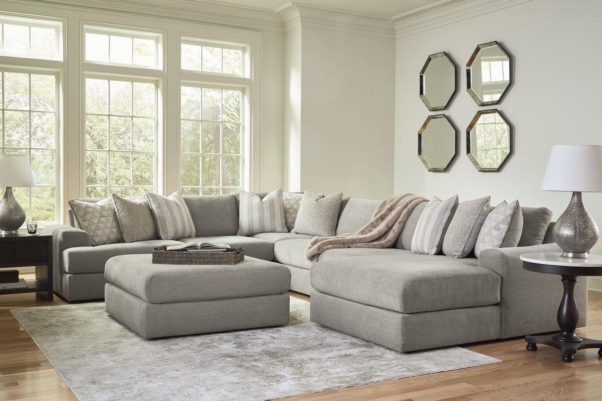 Avaliyah Ash 6-Piece Sectional with Ottoman from Ashley - Luna Furniture