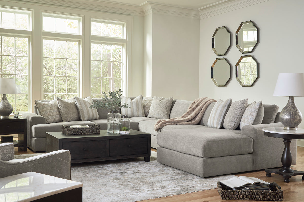 Avaliyah Ash 7-Piece RAF Chaise Sectional from Ashley - Luna Furniture