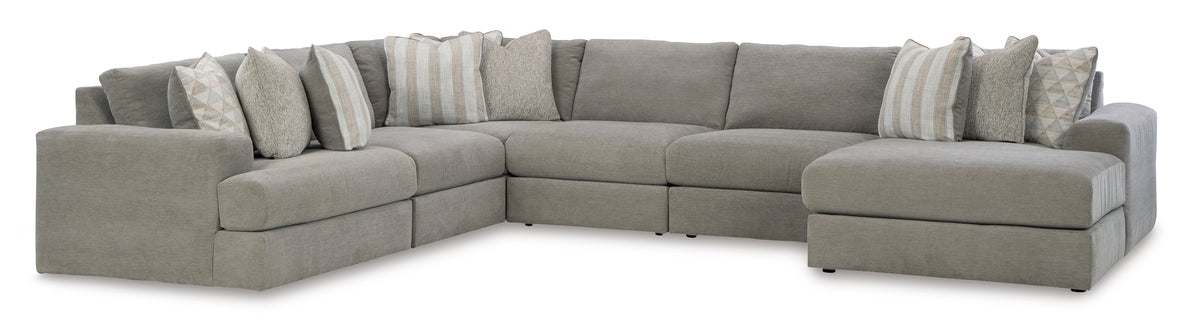 Avaliyah Ash 7-Piece RAF Chaise Sectional from Ashley - Luna Furniture
