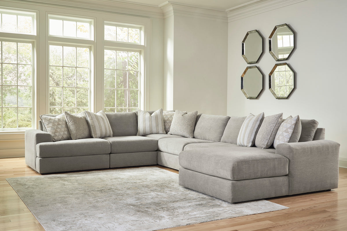 Avaliyah Ash 7-Piece RAF Chaise Sectional from Ashley - Luna Furniture