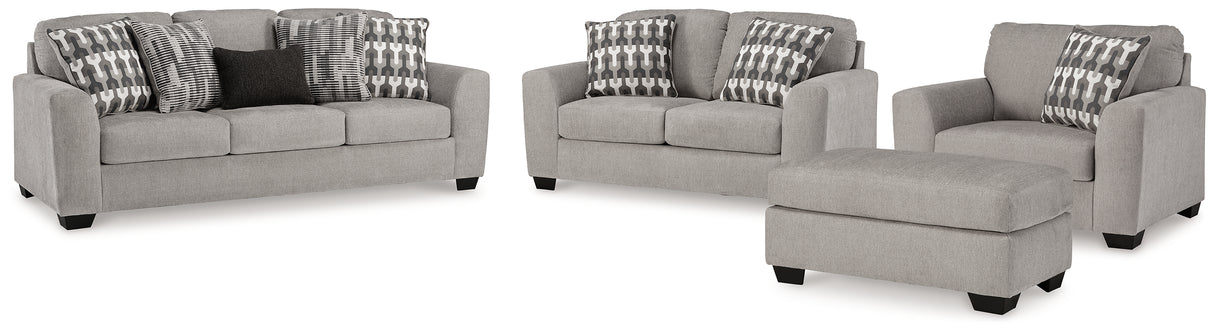 Avenal Park Sofa, Loveseat, Chair and Ottoman in Flannel from Ashley - Luna Furniture