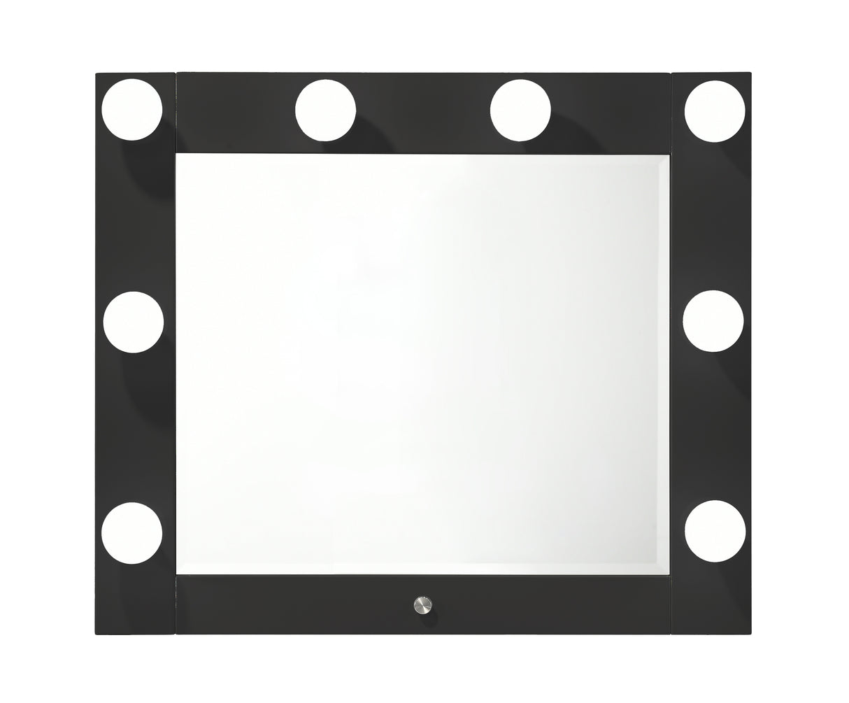 Avery Black Makeup Vanity Set with Lighted Mirror from Crown Mark - Luna Furniture