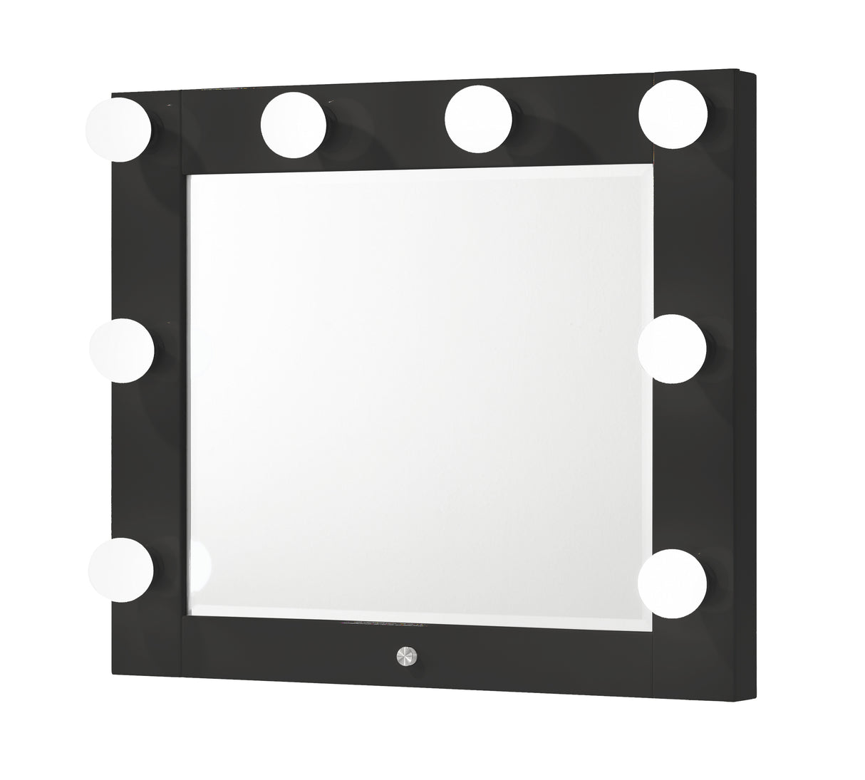 Avery Black Makeup Vanity Set with Lighted Mirror from Crown Mark - Luna Furniture