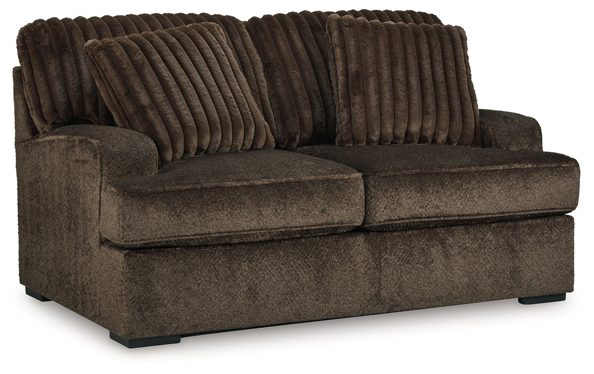 Aylesworth Chocolate Loveseat from Ashley Furniture - Luna Furniture