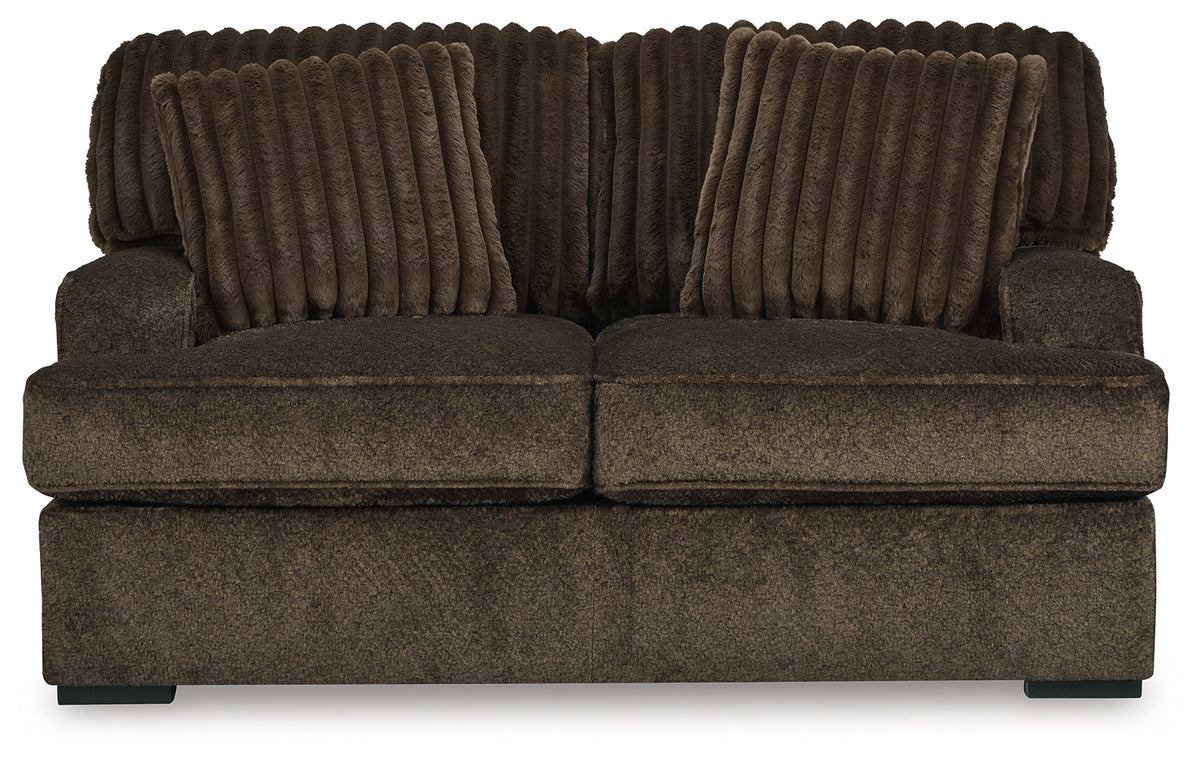 Aylesworth Chocolate Loveseat from Ashley Furniture - Luna Furniture