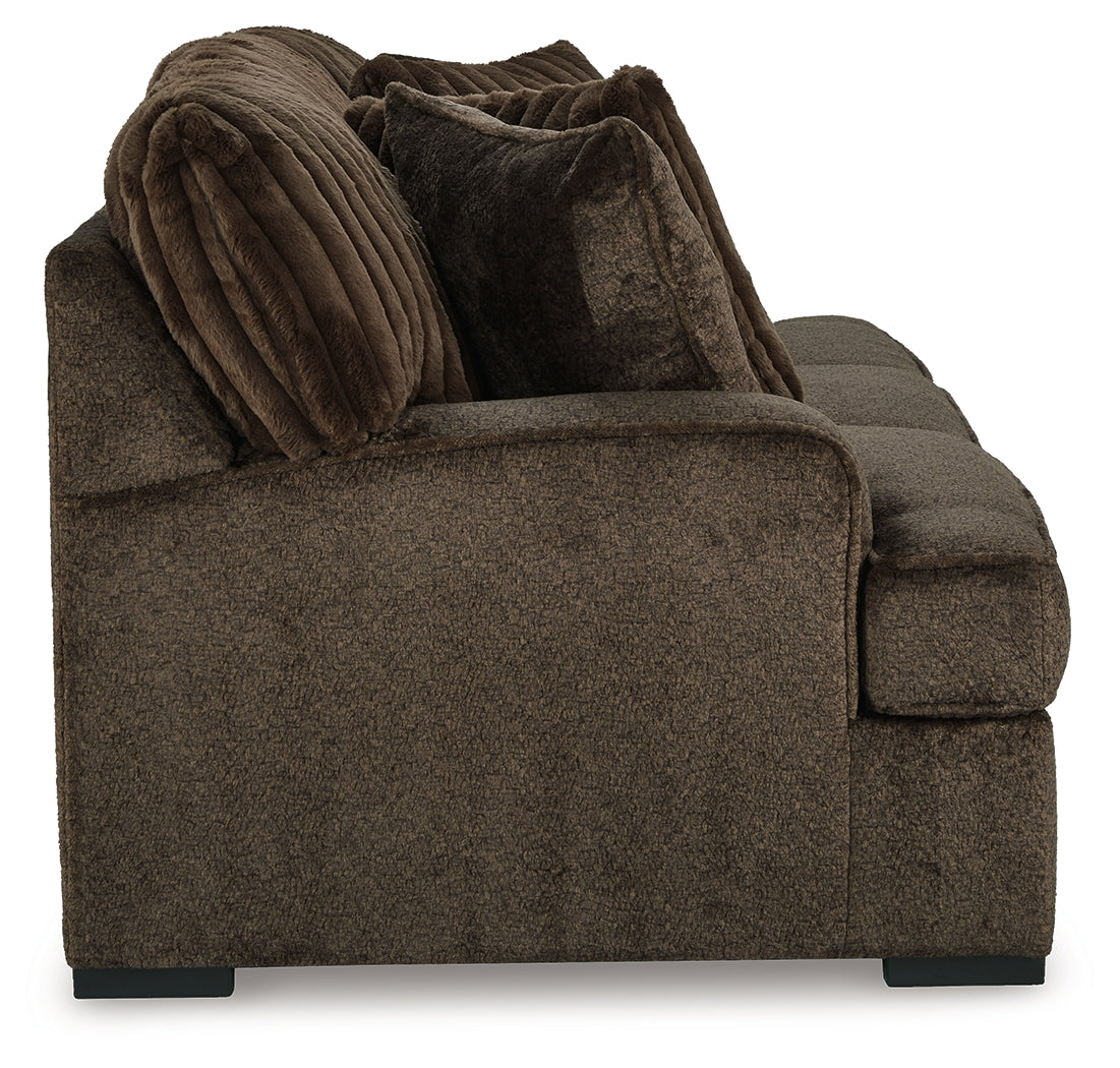 Aylesworth Sofa, Loveseat, Chair and Ottoman in Chocolate from Ashley - Luna Furniture