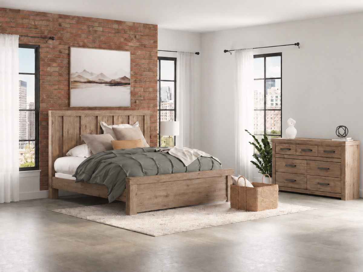 Oliandon Light Brown King Panel Bed with Dresser from Ashley - Luna Furniture