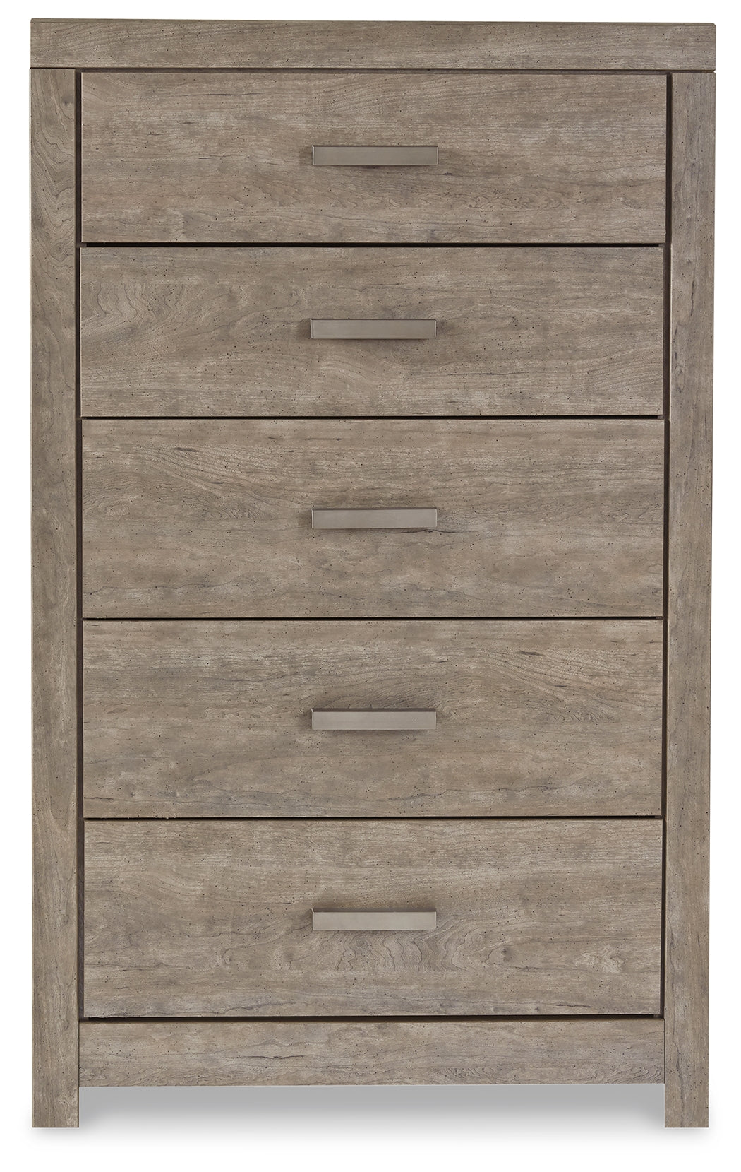 Culverbach King Panel Bed with Mirrored Dresser and Chest in Gray from Ashley - Luna Furniture