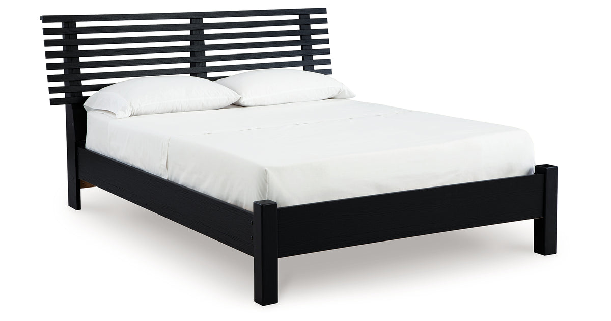 Danziar Black Full Slat Platform Bed from Ashley - Luna Furniture