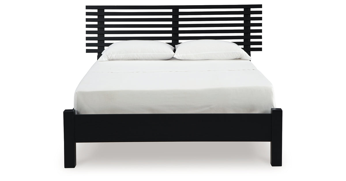 Danziar Black Full Slat Platform Bed from Ashley - Luna Furniture