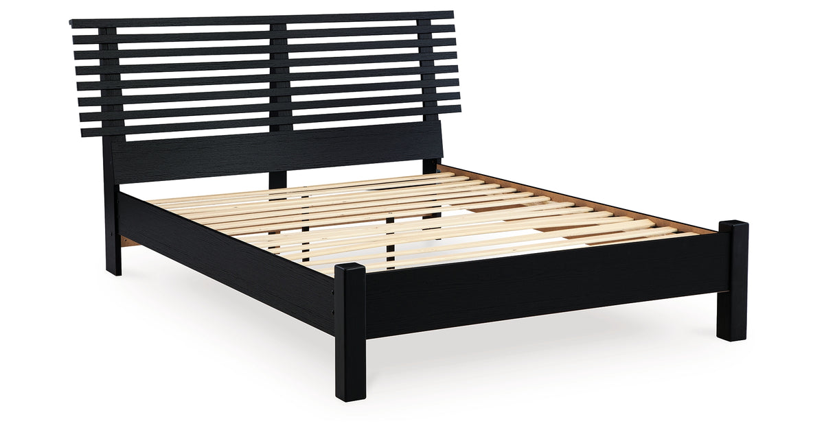 Danziar Black Full Slat Platform Bed from Ashley - Luna Furniture