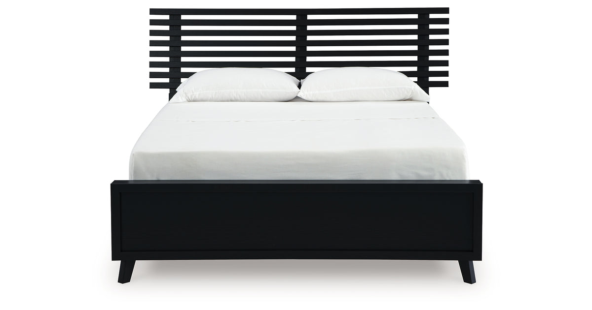 Danziar Black Queen Slat Framed Platform Bed from Ashley - Luna Furniture