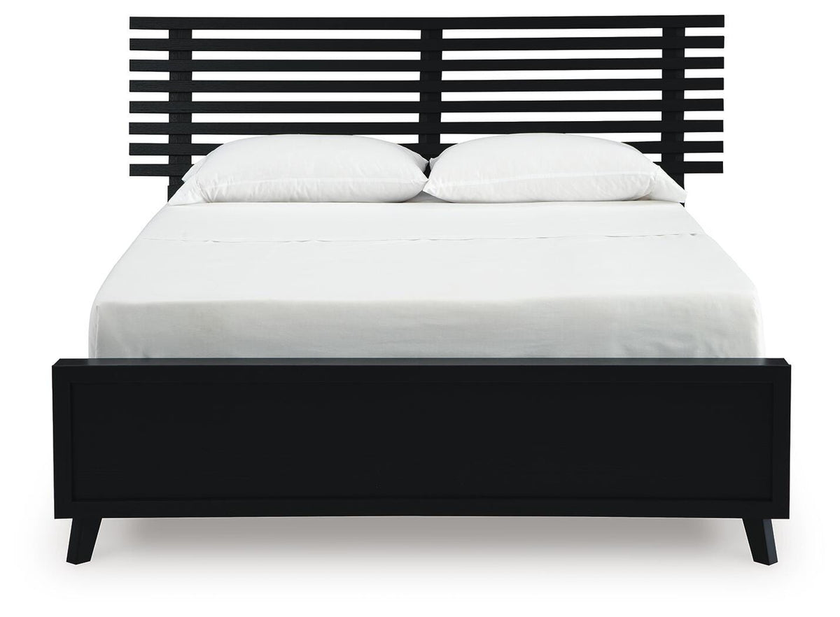 Danziar Black Queen Slat Framed Platform Bed from Ashley - Luna Furniture