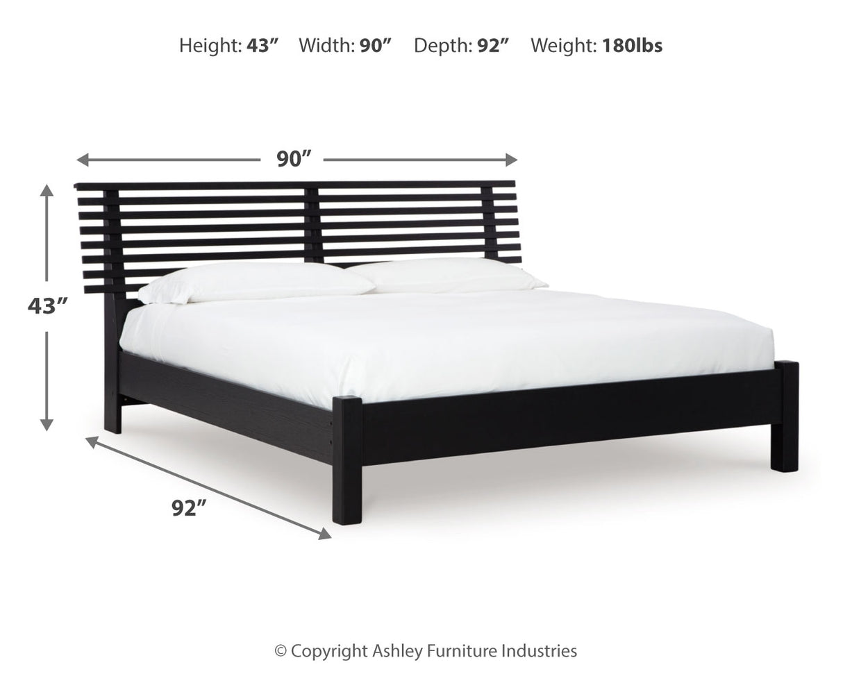 Danziar King Slat Panel Bed, Dresser, Mirror and Nightstand from Ashley - Luna Furniture
