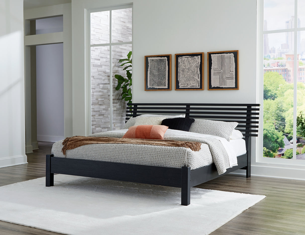 Danziar King Slat Panel Bed, Dresser, Mirror and Nightstand from Ashley - Luna Furniture
